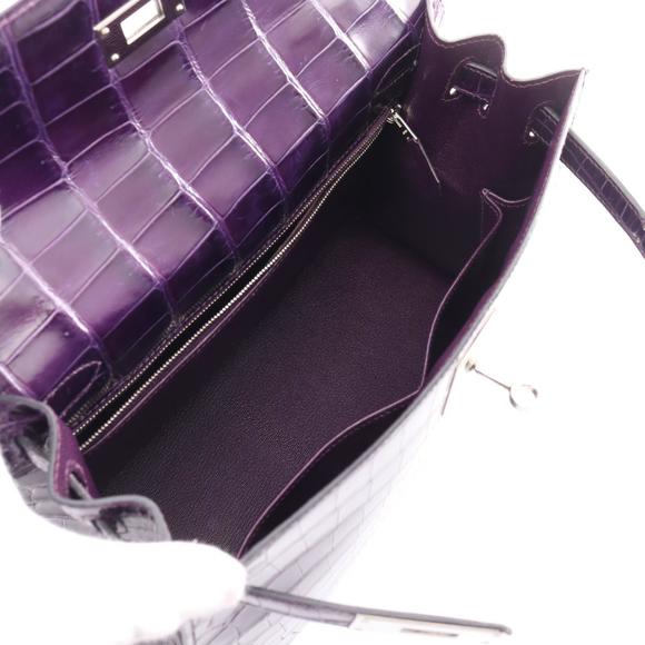 Hermes Hermes Kelly 28 Amethyst Handbag Purple Leather Handbag - Picture 3 of 10